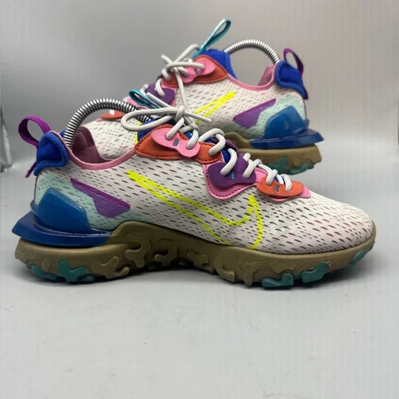 Nike NSW React Vision D/MS/X Sneakers in Photon Dust Lemon Venom Women Size 9 - Picture 2 of 7